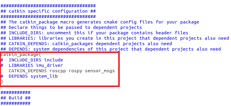 CMakeLists catkin_package