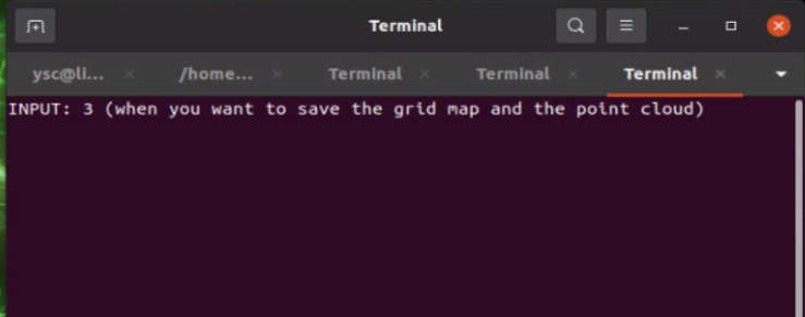 Input 3 to Save Grid Map (ROS1 hdl_graph_slam)